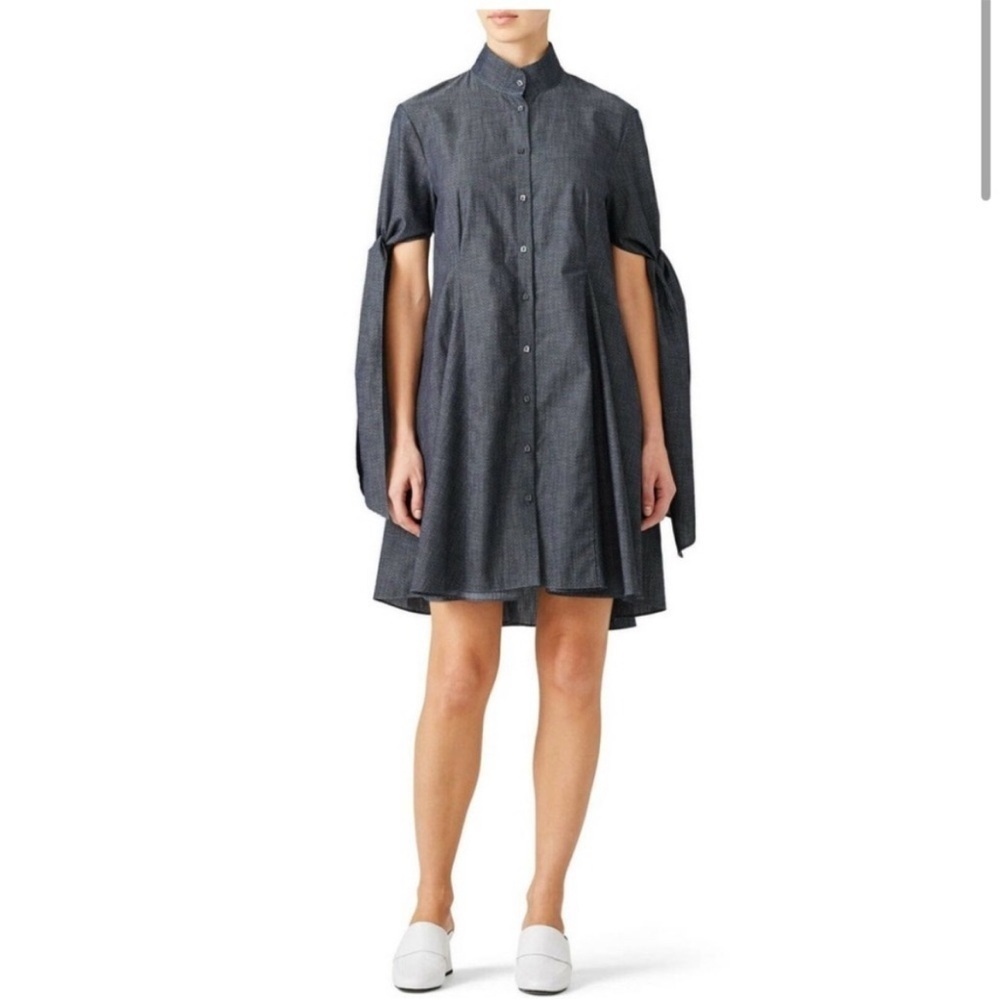 Osman London Indigo Herringbone Shirt Dress